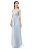 ColsBM Amirah Illusion Blue Bridesmaid Dresses Halter Zip up Pleated Floor Length Elegant Short Sleeve