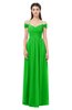 ColsBM Amirah Jasmine Green Bridesmaid Dresses Halter Zip up Pleated Floor Length Elegant Short Sleeve