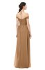 ColsBM Amirah Light Brown Bridesmaid Dresses Halter Zip up Pleated Floor Length Elegant Short Sleeve