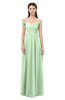 ColsBM Amirah Light Green Bridesmaid Dresses Halter Zip up Pleated Floor Length Elegant Short Sleeve