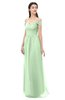 ColsBM Amirah Light Green Bridesmaid Dresses Halter Zip up Pleated Floor Length Elegant Short Sleeve