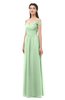 ColsBM Amirah Light Green Bridesmaid Dresses Halter Zip up Pleated Floor Length Elegant Short Sleeve