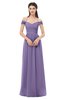 ColsBM Amirah Lilac Bridesmaid Dresses Halter Zip up Pleated Floor Length Elegant Short Sleeve
