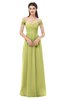ColsBM Amirah Linden Green Bridesmaid Dresses Halter Zip up Pleated Floor Length Elegant Short Sleeve