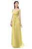 ColsBM Amirah Misted Yellow Bridesmaid Dresses Halter Zip up Pleated Floor Length Elegant Short Sleeve