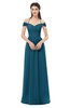 ColsBM Amirah Moroccan Blue Bridesmaid Dresses Halter Zip up Pleated Floor Length Elegant Short Sleeve
