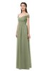 ColsBM Amirah Moss Green Bridesmaid Dresses Halter Zip up Pleated Floor Length Elegant Short Sleeve