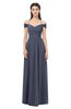 ColsBM Amirah Nightshadow Blue Bridesmaid Dresses Halter Zip up Pleated Floor Length Elegant Short Sleeve