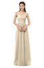 ColsBM Amirah Novelle Peach Bridesmaid Dresses Halter Zip up Pleated Floor Length Elegant Short Sleeve
