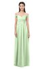 ColsBM Amirah Pale Green Bridesmaid Dresses Halter Zip up Pleated Floor Length Elegant Short Sleeve