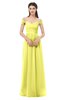 ColsBM Amirah Pale Yellow Bridesmaid Dresses Halter Zip up Pleated Floor Length Elegant Short Sleeve