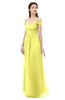 ColsBM Amirah Pale Yellow Bridesmaid Dresses Halter Zip up Pleated Floor Length Elegant Short Sleeve