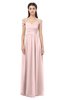 ColsBM Amirah Pastel Pink Bridesmaid Dresses Halter Zip up Pleated Floor Length Elegant Short Sleeve