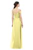 ColsBM Amirah Pastel Yellow Bridesmaid Dresses Halter Zip up Pleated Floor Length Elegant Short Sleeve