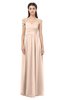 ColsBM Amirah Peach Puree Bridesmaid Dresses Halter Zip up Pleated Floor Length Elegant Short Sleeve