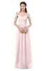 ColsBM Amirah Petal Pink Bridesmaid Dresses Halter Zip up Pleated Floor Length Elegant Short Sleeve