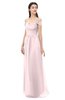 ColsBM Amirah Petal Pink Bridesmaid Dresses Halter Zip up Pleated Floor Length Elegant Short Sleeve