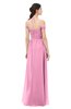 ColsBM Amirah Pink Bridesmaid Dresses Halter Zip up Pleated Floor Length Elegant Short Sleeve