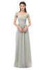 ColsBM Amirah Platinum Bridesmaid Dresses Halter Zip up Pleated Floor Length Elegant Short Sleeve