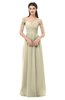 ColsBM Amirah Putty Bridesmaid Dresses Halter Zip up Pleated Floor Length Elegant Short Sleeve