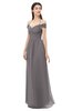 ColsBM Amirah Ridge Grey Bridesmaid Dresses Halter Zip up Pleated Floor Length Elegant Short Sleeve