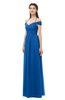 ColsBM Amirah Royal Blue Bridesmaid Dresses Halter Zip up Pleated Floor Length Elegant Short Sleeve