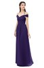 ColsBM Amirah Royal Purple Bridesmaid Dresses Halter Zip up Pleated Floor Length Elegant Short Sleeve