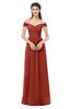 ColsBM Amirah Rust Bridesmaid Dresses Halter Zip up Pleated Floor Length Elegant Short Sleeve