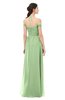 ColsBM Amirah Sage Green Bridesmaid Dresses Halter Zip up Pleated Floor Length Elegant Short Sleeve