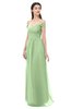 ColsBM Amirah Sage Green Bridesmaid Dresses Halter Zip up Pleated Floor Length Elegant Short Sleeve