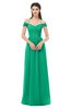 ColsBM Amirah Sea Green Bridesmaid Dresses Halter Zip up Pleated Floor Length Elegant Short Sleeve