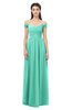 ColsBM Amirah Seafoam Green Bridesmaid Dresses Halter Zip up Pleated Floor Length Elegant Short Sleeve