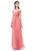 ColsBM Amirah Shell Pink Bridesmaid Dresses Halter Zip up Pleated Floor Length Elegant Short Sleeve