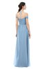 ColsBM Amirah Sky Blue Bridesmaid Dresses Halter Zip up Pleated Floor Length Elegant Short Sleeve