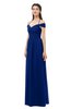 ColsBM Amirah Sodalite Blue Bridesmaid Dresses Halter Zip up Pleated Floor Length Elegant Short Sleeve