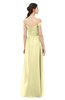 ColsBM Amirah Soft Yellow Bridesmaid Dresses Halter Zip up Pleated Floor Length Elegant Short Sleeve