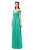 ColsBM Amirah Viridian Green Bridesmaid Dresses Halter Zip up Pleated Floor Length Elegant Short Sleeve