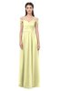 ColsBM Amirah Wax Yellow Bridesmaid Dresses Halter Zip up Pleated Floor Length Elegant Short Sleeve