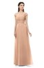 ColsBM Aspen Almost Apricot Bridesmaid Dresses Off The Shoulder Elegant Short Sleeve Floor Length A-line Ruching