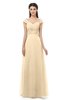 ColsBM Aspen Apricot Gelato Bridesmaid Dresses Off The Shoulder Elegant Short Sleeve Floor Length A-line Ruching