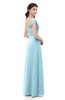 ColsBM Aspen Aqua Bridesmaid Dresses Off The Shoulder Elegant Short Sleeve Floor Length A-line Ruching