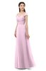 ColsBM Aspen Baby Pink Bridesmaid Dresses Off The Shoulder Elegant Short Sleeve Floor Length A-line Ruching