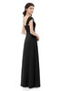ColsBM Aspen Black Bridesmaid Dresses Off The Shoulder Elegant Short Sleeve Floor Length A-line Ruching