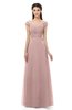 ColsBM Aspen Blush Pink Bridesmaid Dresses Off The Shoulder Elegant Short Sleeve Floor Length A-line Ruching