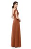 ColsBM Aspen Bombay Brown Bridesmaid Dresses Off The Shoulder Elegant Short Sleeve Floor Length A-line Ruching