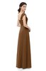 ColsBM Aspen Brown Bridesmaid Dresses Off The Shoulder Elegant Short Sleeve Floor Length A-line Ruching