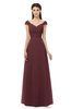 ColsBM Aspen Burgundy Bridesmaid Dresses Off The Shoulder Elegant Short Sleeve Floor Length A-line Ruching