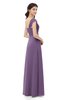 ColsBM Aspen Chinese Violet Bridesmaid Dresses Off The Shoulder Elegant Short Sleeve Floor Length A-line Ruching