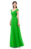 ColsBM Aspen Classic Green Bridesmaid Dresses Off The Shoulder Elegant Short Sleeve Floor Length A-line Ruching