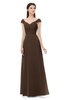 ColsBM Aspen Copper Bridesmaid Dresses Off The Shoulder Elegant Short Sleeve Floor Length A-line Ruching